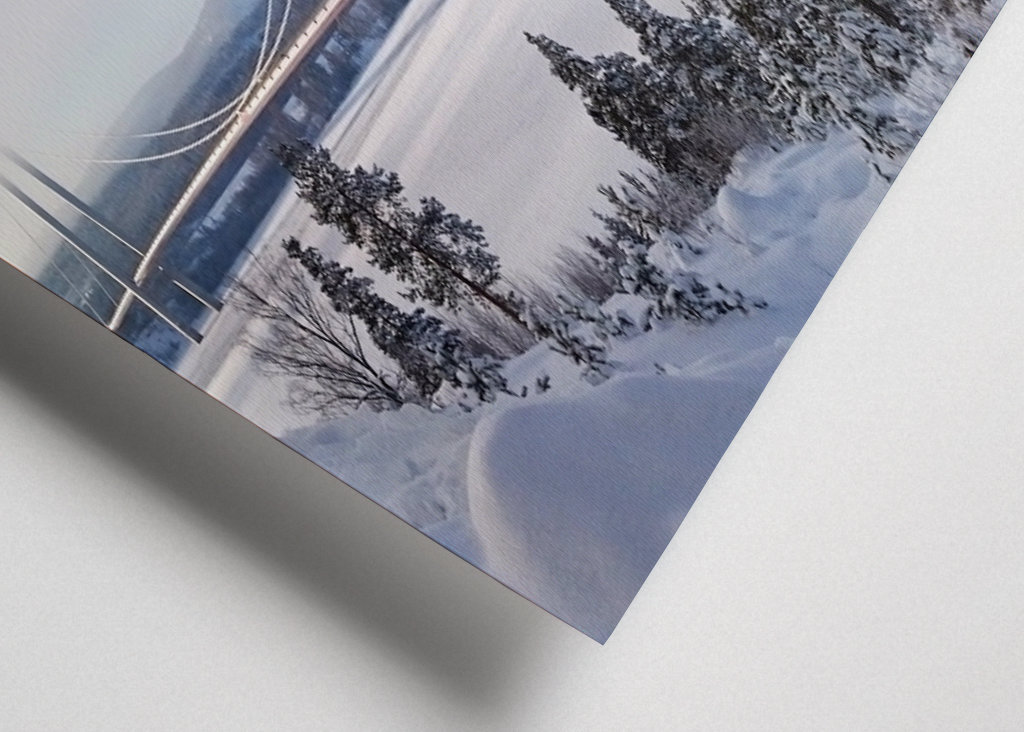 MOST HIGH COAST BRIDGE V ZIMNÍ MLZE