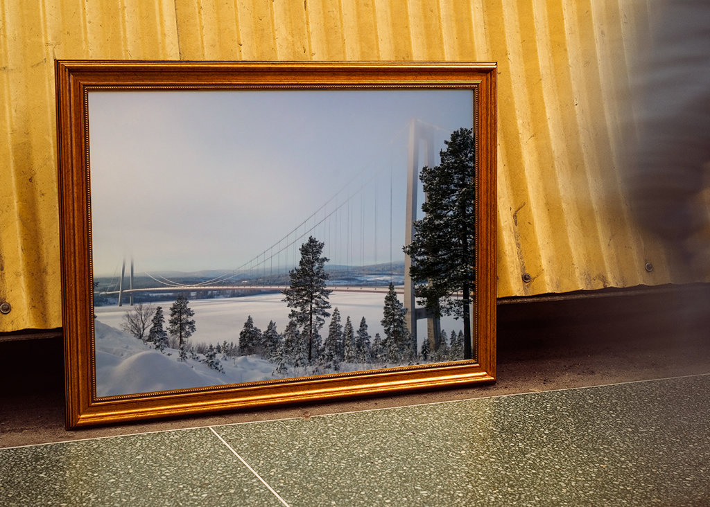 MOST HIGH COAST BRIDGE V ZIMNÍ MLZE