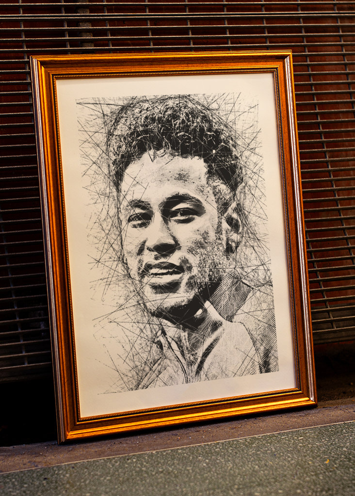 Neymar Pencil Drawing
