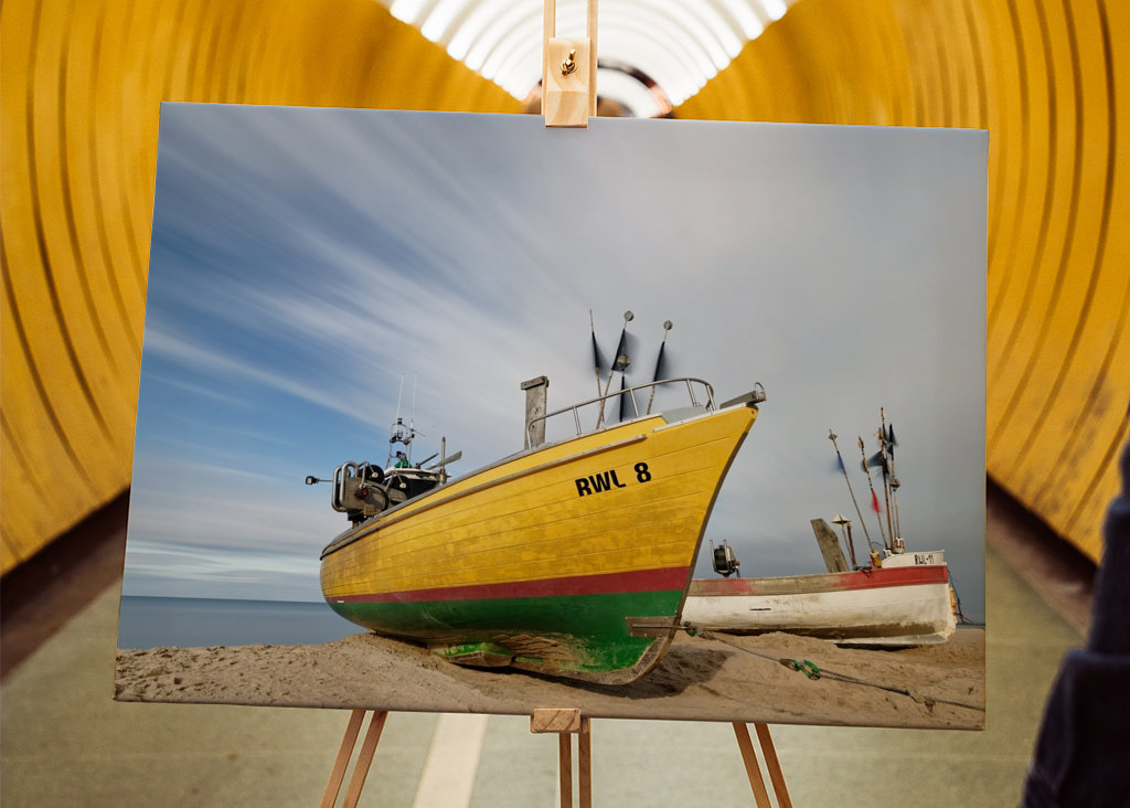 Fischerboote am Ostseestrand