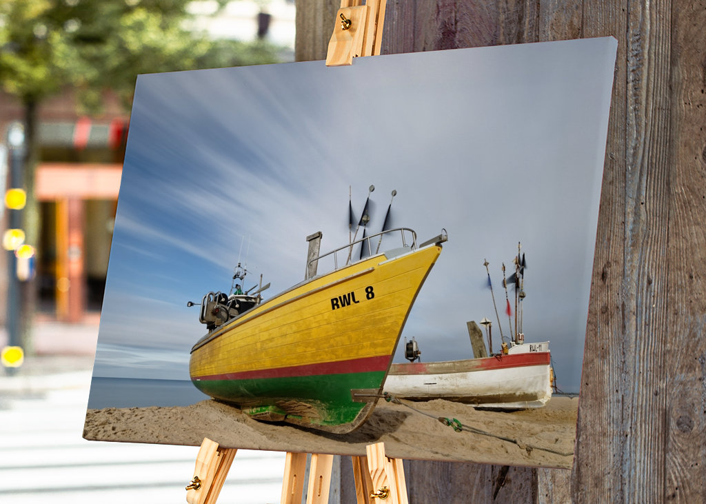 Fischerboote am Ostseestrand