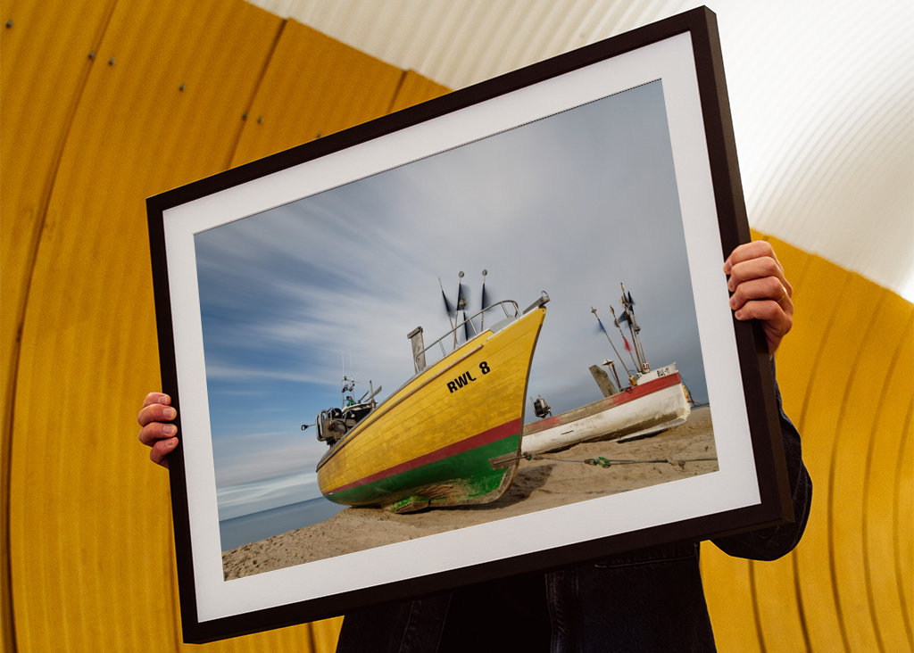 Fischerboote am Ostseestrand