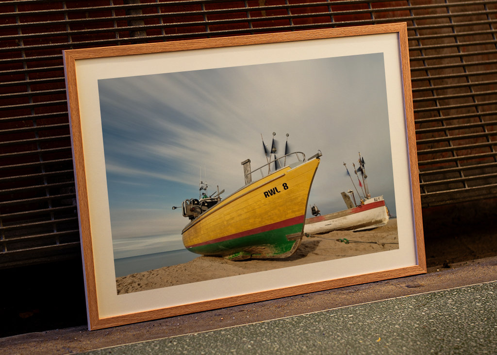 Fischerboote am Ostseestrand