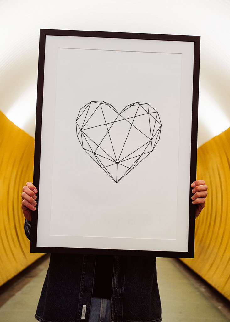 Zwart geometrisch hart