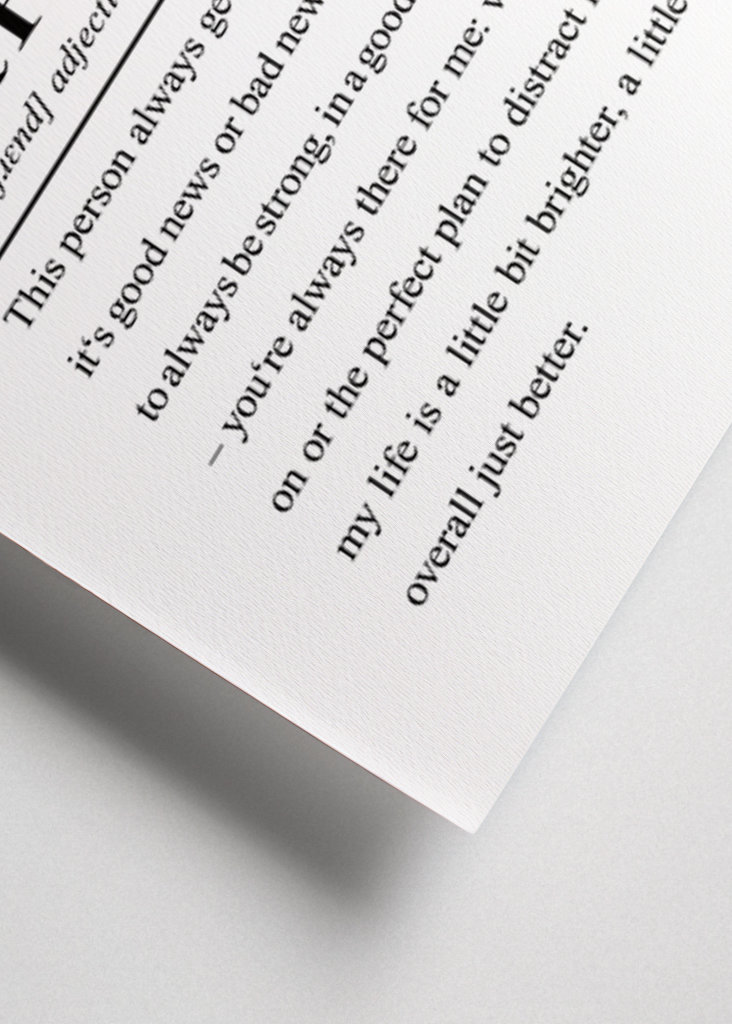 Best Friend Dictionary Print