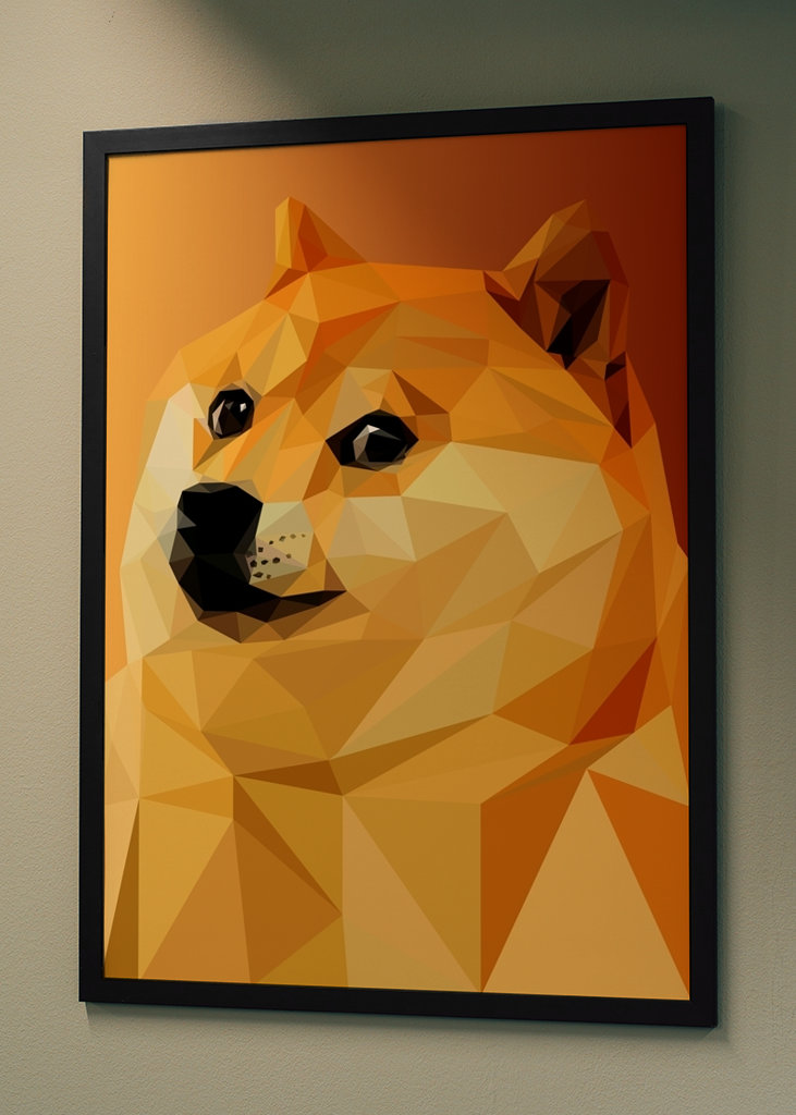 Meme di Doge nella pop art lowpoly