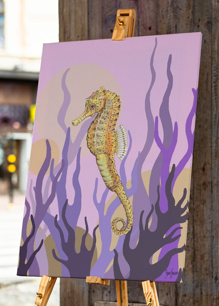 Sjøhest i tang og tare.