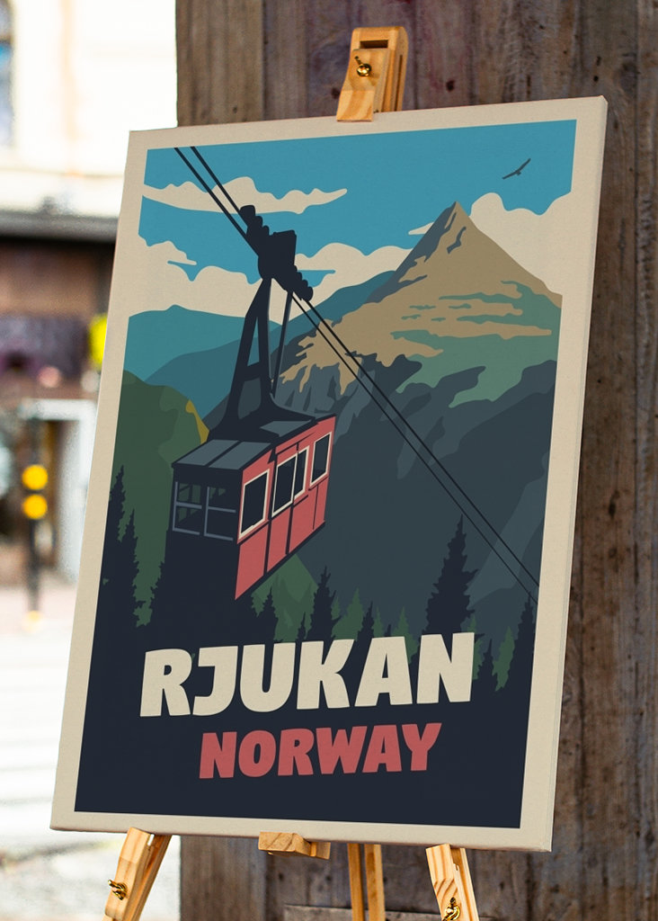 Retro-stil Rjukan om sommeren