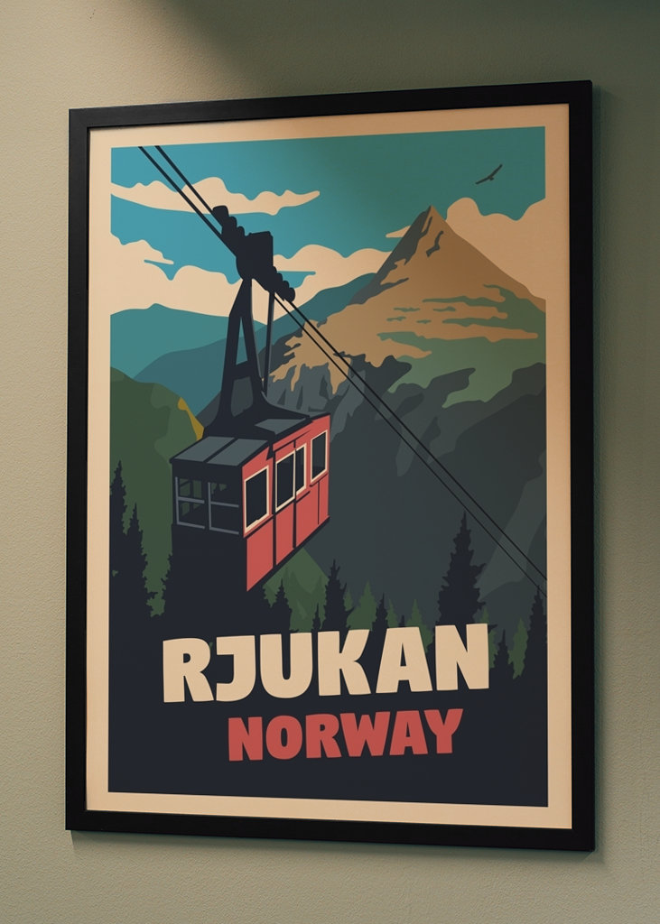 Retro-stil Rjukan om sommeren