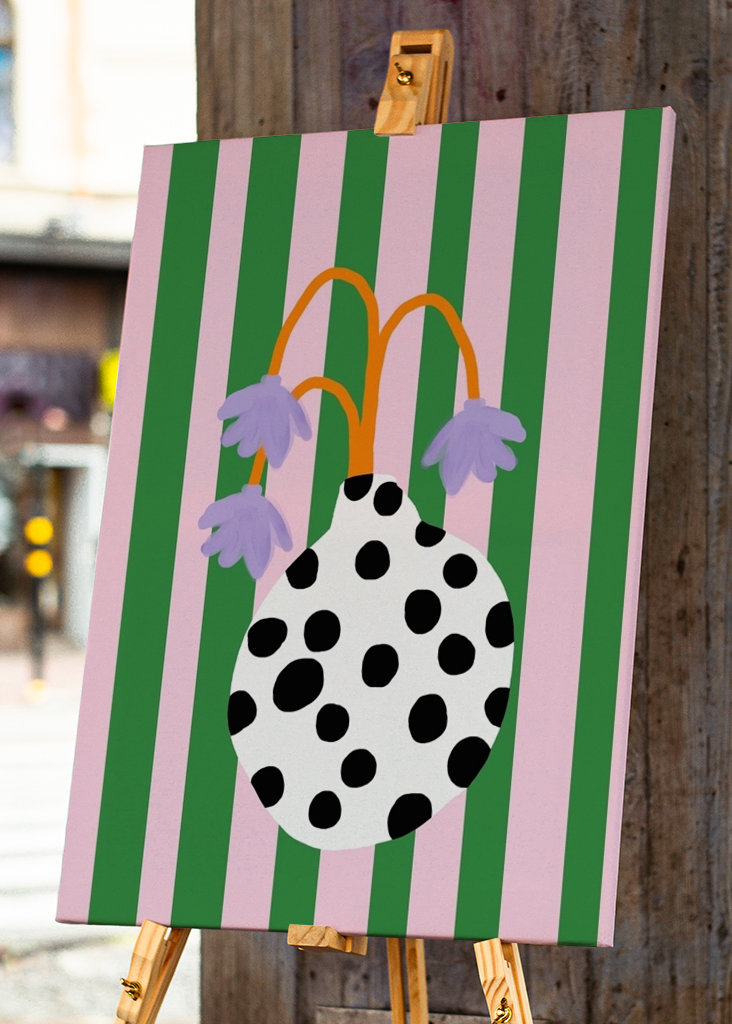 Blomstervase og striber