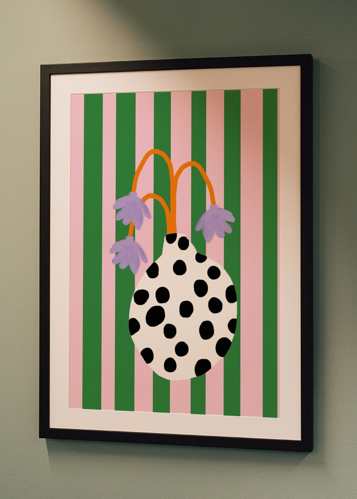 Blomstervase og striber