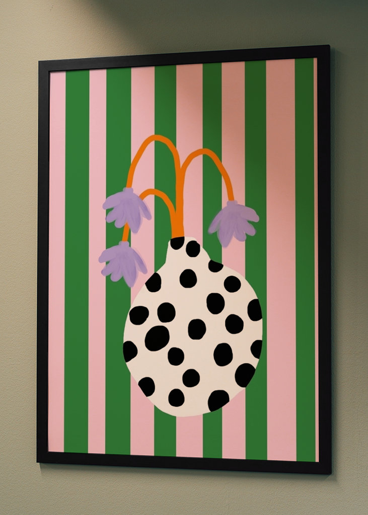 Blomstervase og striber