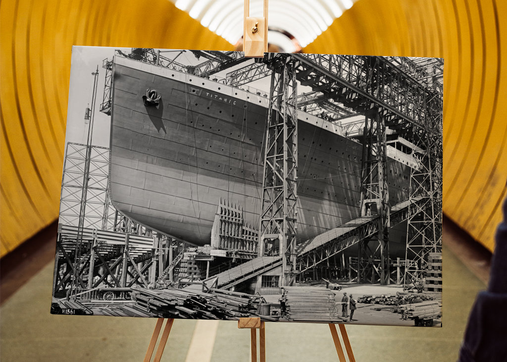 RMS Titanic in Arrol Gantry