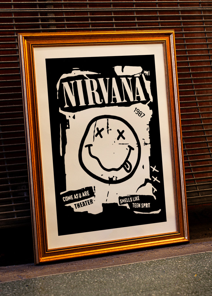 Nirvana Sonrisa Negro Blanco