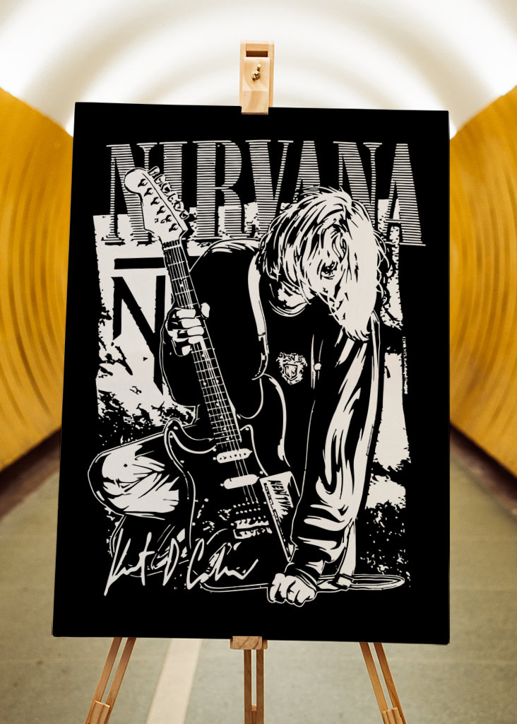 kurtcobain black white