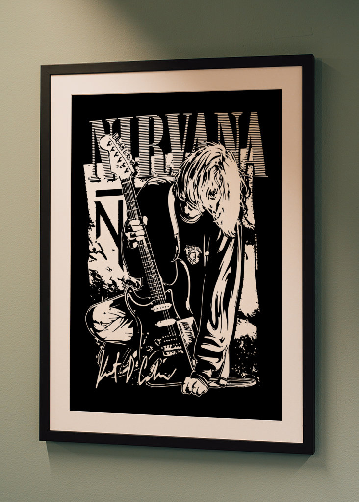 kurtcobain black white
