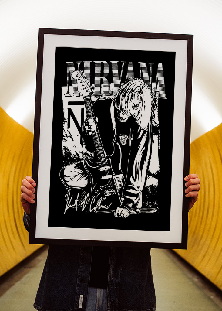 kurtcobain black white