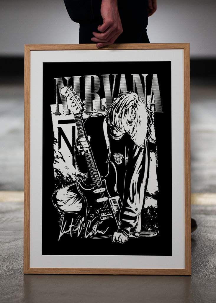 kurtcobain black white