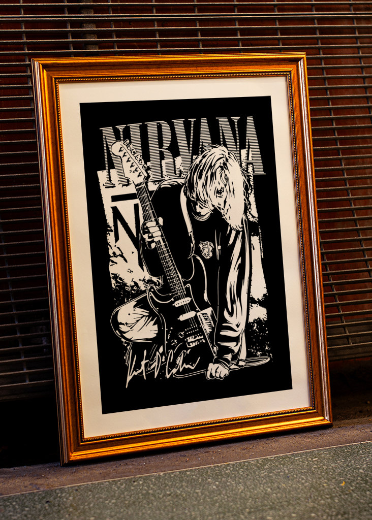 kurtcobain black white