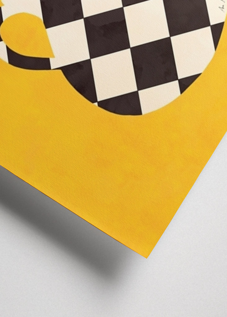 Checkered vase with tulips