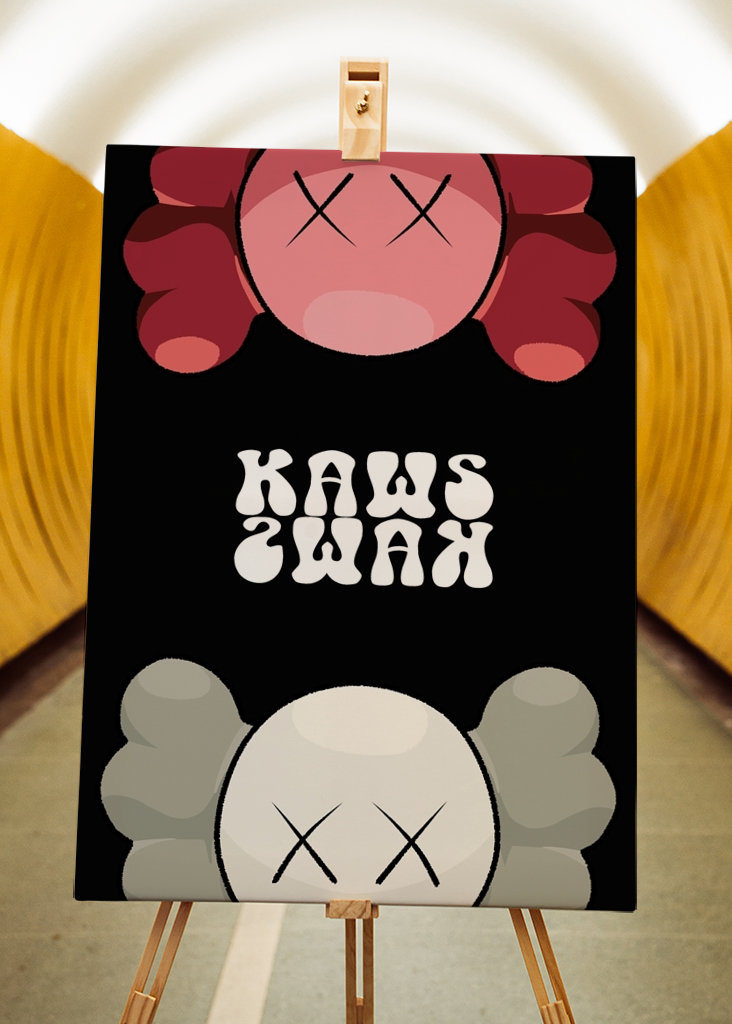 red white kaws