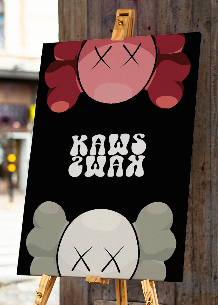 red white kaws