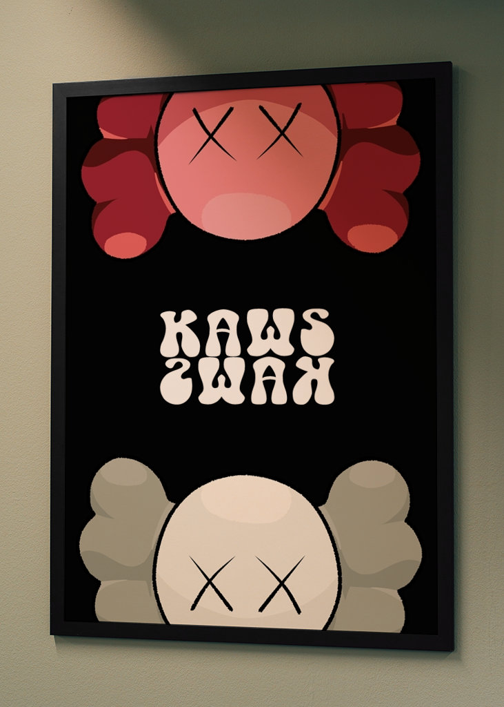 red white kaws