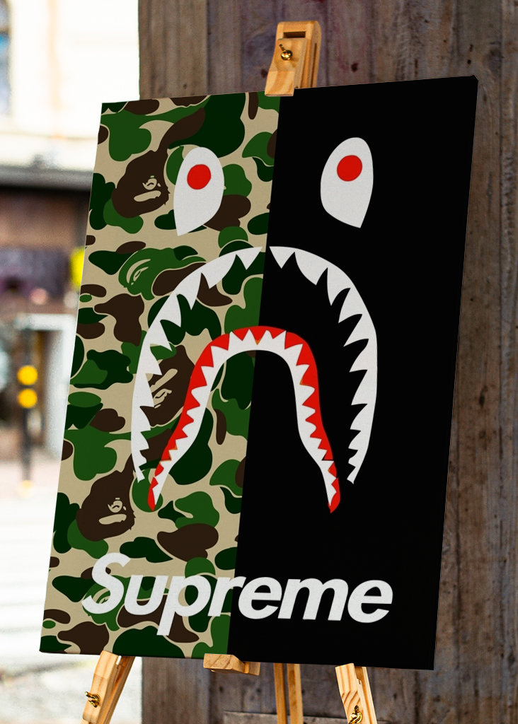 camo bape x sup