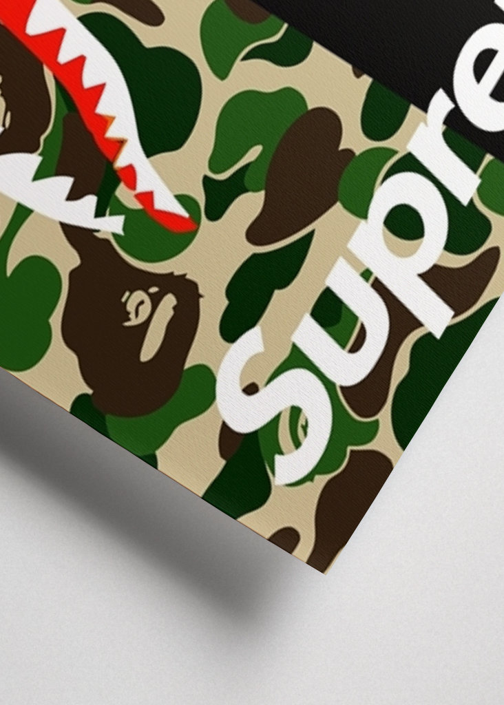 camo bape x sup
