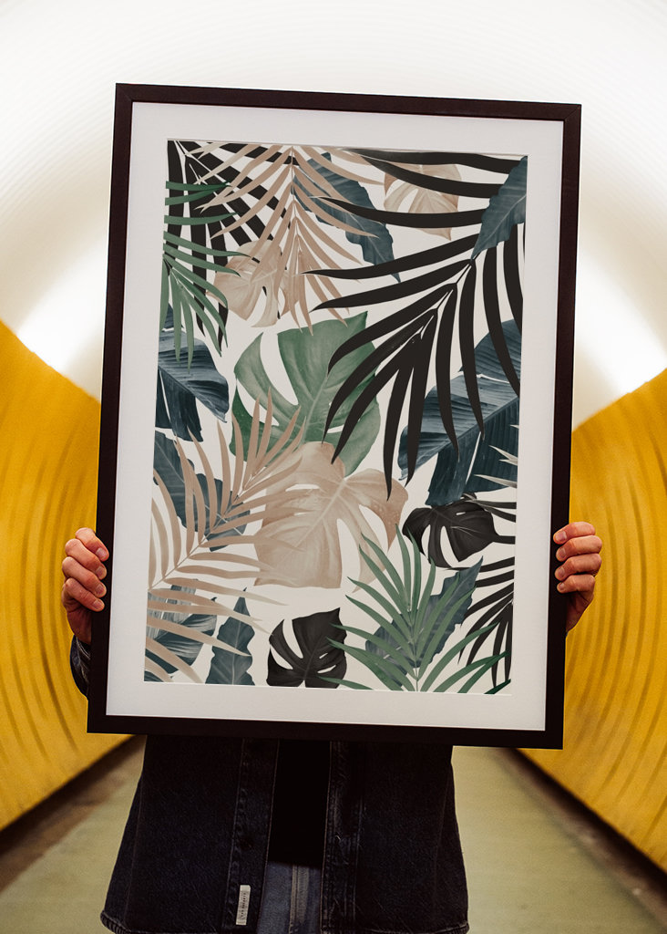 Padrão de folhas tropicais da selva