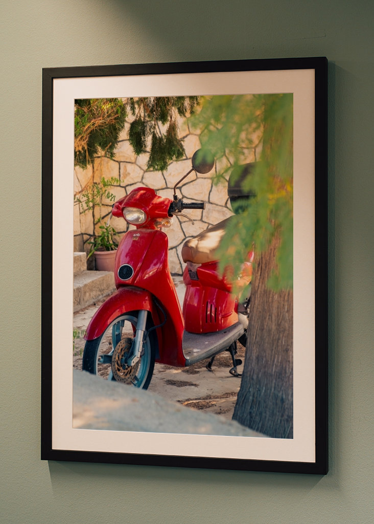 Roter Roller in der Sonne