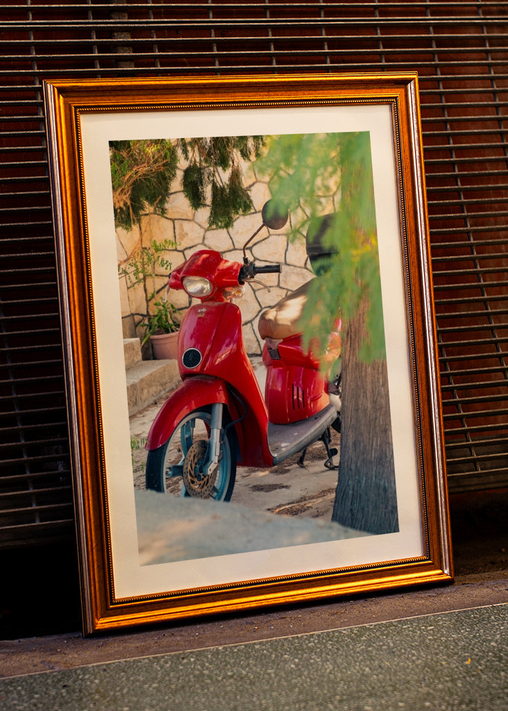 Roter Roller in der Sonne