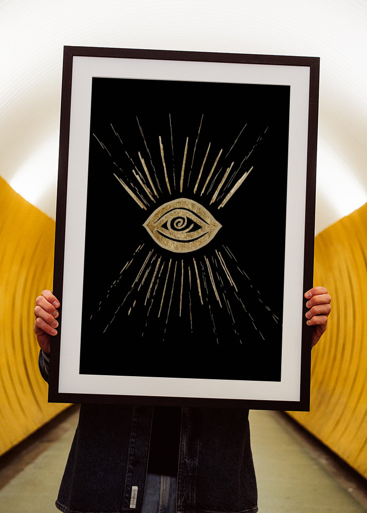 Evil Eye Gold on Black 1
