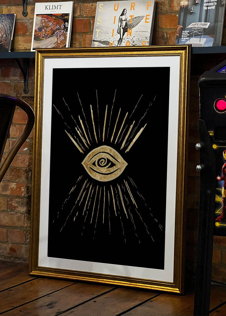 Evil Eye Gold on Black 1