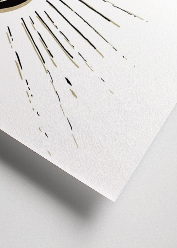 Evil Eye Gold on White 1