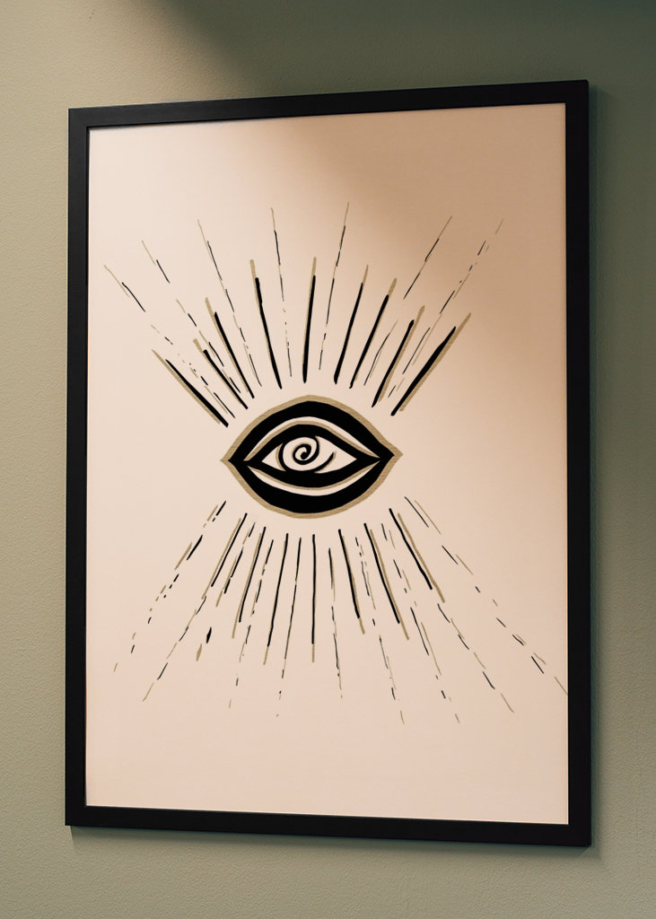 Evil Eye Gold on White 1