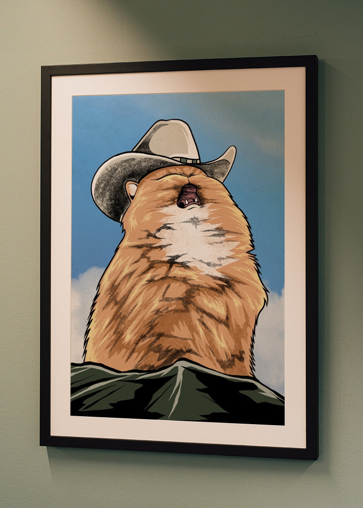 Meme del gato vaquero gritando