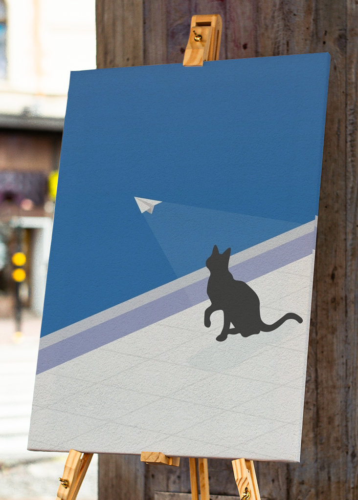 Cat Chasing a Paper Airplane