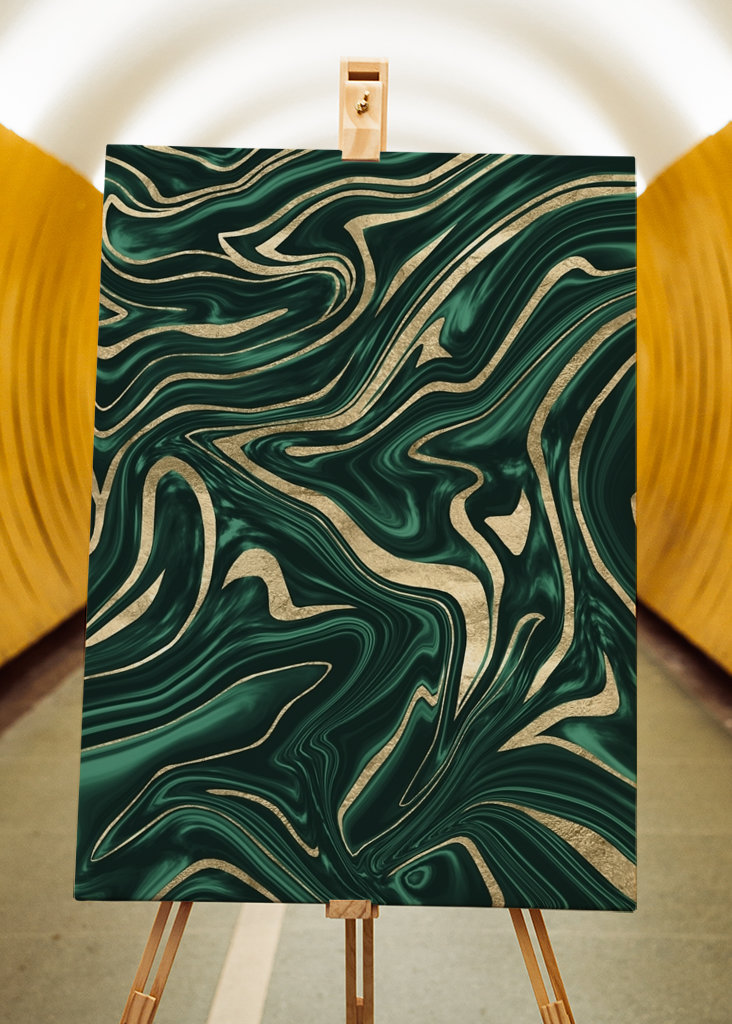 Emerald Green Gold Marble
