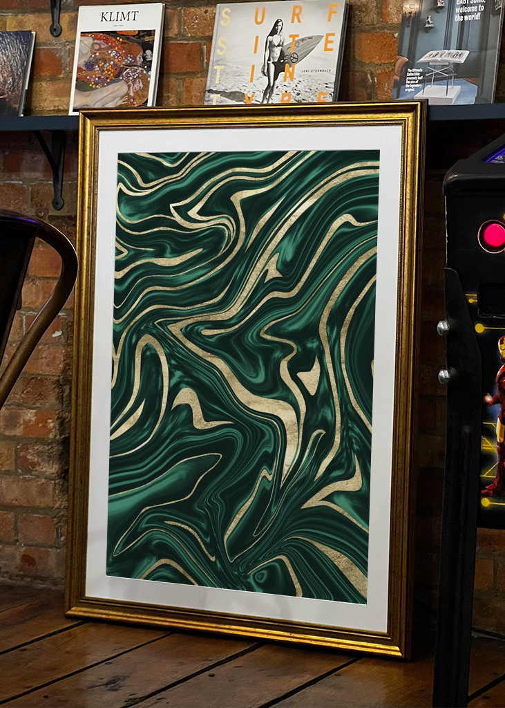 Emerald Green Gold Marble