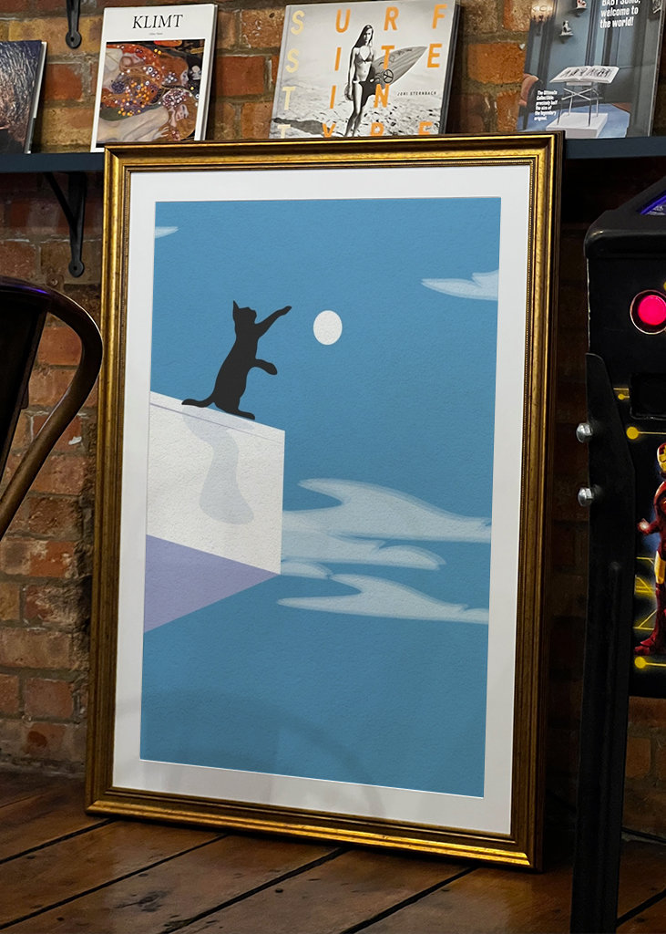 Gatos jugando en el tejado