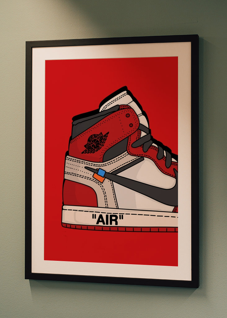 Air Jordan One Rojo roto blanco