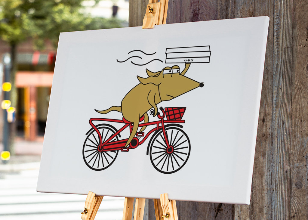 Pizza Cartoon Hond Marty