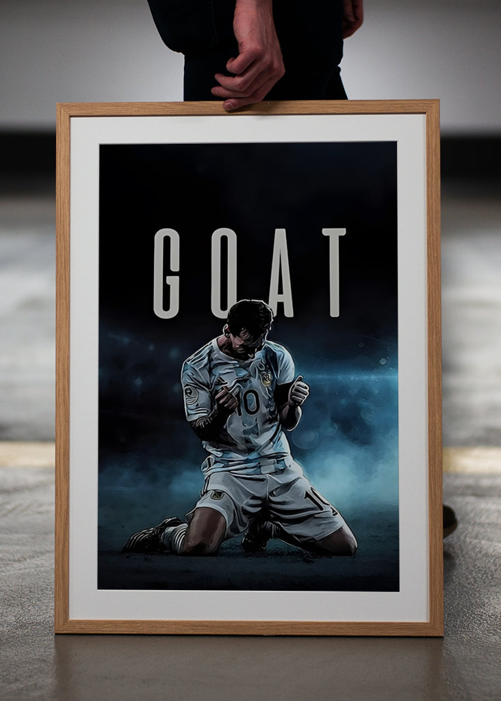 Lionel Messi GOAT Poster