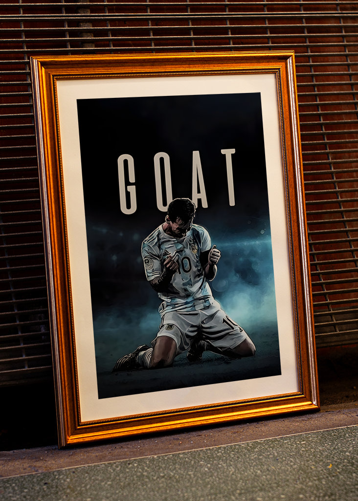 Lionel Messi GOAT Poster