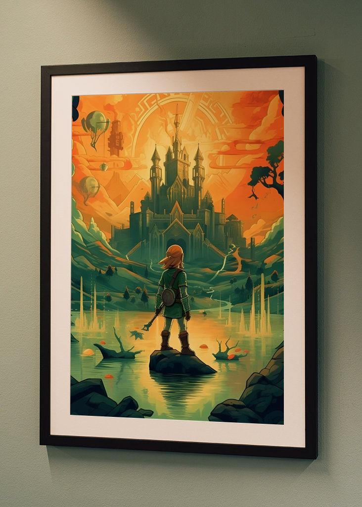 Vibrant Link Facing Hyrule