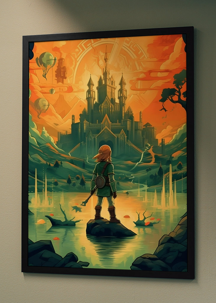 Vibrant Link Facing Hyrule