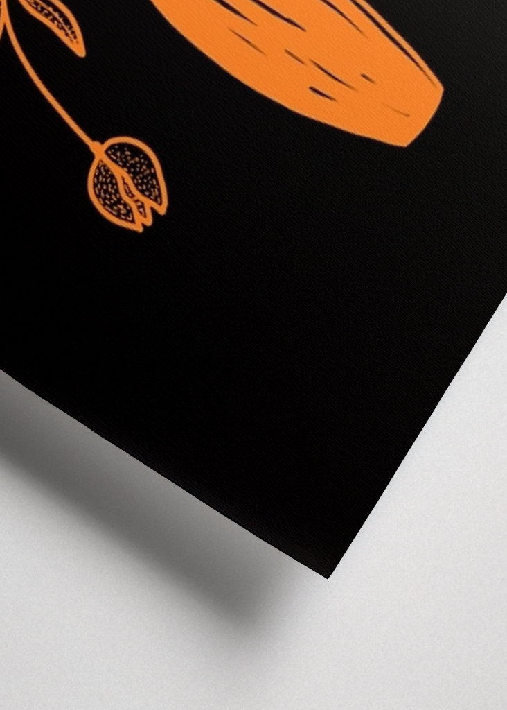 Tulips In Vase Orange Black 