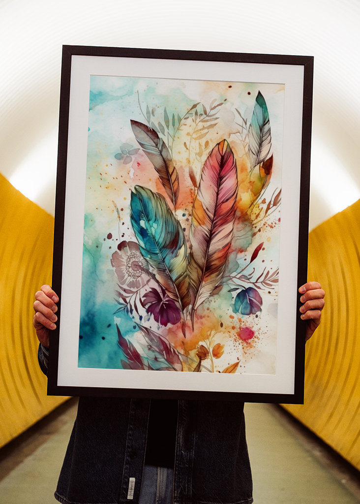 The colorful feather Flowers