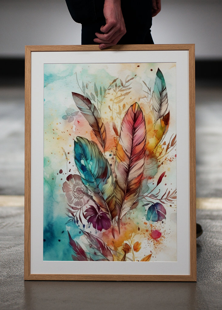 The colorful feather Flowers